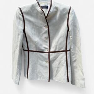 Brooks brothers fitted natural linen coat womens medium